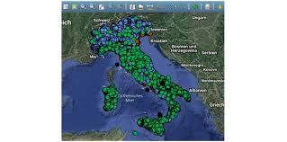 Italy is bordered by the adriatic sea, tyrrhenian sea, ionian sea, and the mediterranean sea, and france, switzerland, austria, and. Interactive Map Shows Locations Of Subsidised Solar Systems In Italy Solarthermalworld