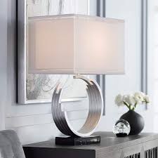 Buy products such as mainstays silver grab and go stick lamp with usb port at walmart and save. Riley Silver Leaf Table Lamp 43e11 Lamps Plus Contemporary Table Lamps Table Lamps Living Room Silver Table Lamps