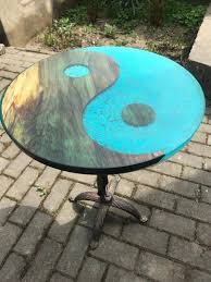 Round Epoxy Table Epoxy Resin Table Coffee Table Burned Etsy In 2020 Epoxy Resin Table Resin Table Coffee Table Wood