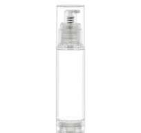 50mL Clear Airless Treatment Bottle with Bottom Ridges, Pump & Cap