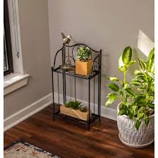 Maybe you would like to learn more about one of these? Lark Manor Xavier 2 Tier Metal Tiny Plant Stand Shelf Decorative Mediterranean Scroll Design Lightweight Folding Black Metal Holder Rack Indoor Or Outdoor Use Great For Small Spaces Small Wayfair