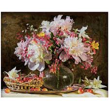 Premium Paint By Numbers A Bunch Of Flowers And Cherries Craftyarts Co Uk