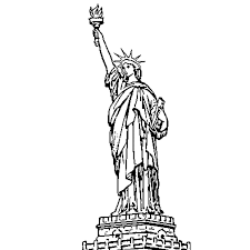Coloriage statue de la liberte en Ligne Gratuit à imprimer