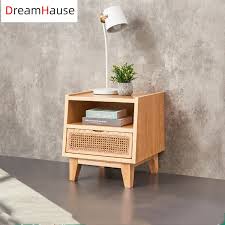 | 23.5 t nightstand hand crafted natural mango wood inset woven cane door right. Dreamhause Solid Wood Bedside Table Simple Modern Rattan Nordic Small Cabinet Storage Cabinet Buy Wooden Furniture Woven Rattan Locker Room Furniture Product On Alibaba Com