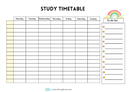 Printable Study Schedule