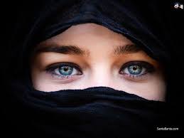 Friendship is not always true and loyal. Beautiful Blue Eyes Of An Arab Woman In Hijab