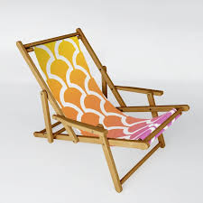 Classic Fan Or Scallop Pattern 460 Yellow Orange And Magenta Sling Chair By Tonymagner Society6 Cutegiftideas Gi Sling Chair Chair Outdoor Furniture Chairs