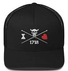 Blackbeard 1718 Trucker Hat Blackbeard Hat Outer Banks Hat Obx Hats For Men Trucker Hat Black Beard Pirate