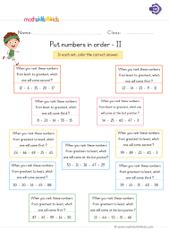 Put Numbers In Order 1st Grade Math Worksheets First Grade Math First Grade