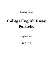 A cover letter serves as a formal introduction to your resume, and allows you to expand on various aspects of your work history. Midterm Portfolio College English Emma Rose Emma Rose College English Essay Portfolio English 101 Rose 1 Table Of Contents Cover Course Hero