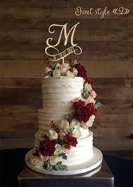 833588212263043210 Rustic Wedding Cake Toppers Cake Topper Initials Fall Wedding Cakes