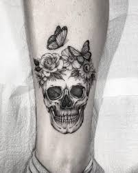 Black And White Sugar Skull Tattoo Pin On Tattoos