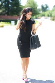 What To Wear To Work Black Pencil Dress And Pink Heels Most Popular Pinterest Outfits Summer Cocktail Dress Little Black Dress Fashion Lil Black Dress