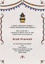 Invite them with a housewarming invitation from our varied collection. Grah Pravesh Colors Invitation Invites House Warming Invitations Housewarming Invitation Templates Housewarming Invitation Cards