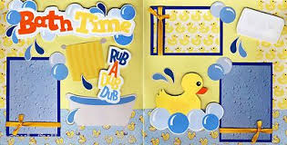 Elite4u mindy baby elephant die cut title premade paper piecing for scrapbook page album. 30 Bath Scrapbook Ideas Scrapbook Baby Scrapbook Baby Scrapbook Pages