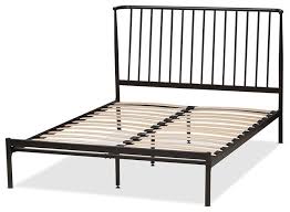 Baxton studio mandy full metal platform bed in antique white. Baxton Studio Sabine Full Metal Spindle Platform Bed In Black Transitional Platform Beds By Homesquare Houzz
