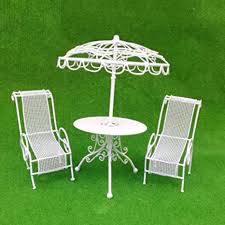 amazon com miniature umbrella table chair set garden decor