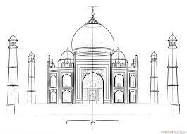 How To Draw The Taj Mahal Step By Step Drawing Tutorials For Kids And Beginners Taj Mahal Drawing Taj Mahal Art Drawing Tutorial