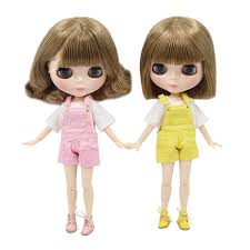 Hair color for dark skin: Icy Dbs Blyth Doll Bjd Short Brown Hair Straight Wavy Hair Joint Body 30cm White Skin Articulated Doll Dolls Aliexpress
