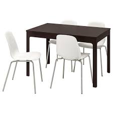 Ekedalen Leifarne Table And 4 Chairs Dark Brown White Ikea Table Chair Ikea