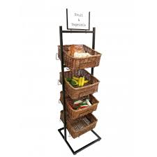 Shop wayfair for the best wicker rattan tv stands. Fixturedisplays 4 Tier Basket Stand Wicker Basket Bakery Rack Produce Stand Food Rack Fruit Wicker