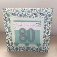 Carte De Vœux Joyeux Anniversaire 80 Ans Cartes Par Sab And Paper Carte Anniversaire Voeux Joyeux Anniversaire Carte Joyeux Anniversaire