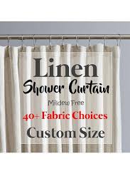 Natural Linen Shower Curtain Mildew Free Custom Shower Etsy Shabby Chic Bathroom Custom Shower Curtains Custom Shower