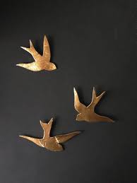 We Fly Together Gold Porcelain Wall Art Swallows Modern Etsy Art Christmas Gifts Wall Sculptures Hanging Wall Art