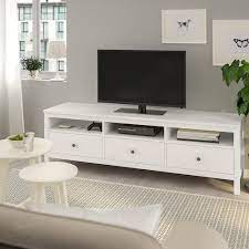 hemnes tv unit white stain 72x18 1 2x22 2 ikea living room stand wickes garage shelving