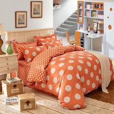 Black And White Polka Dot Bed Sheets Orange Bedding Set Polka Dot Pattern Bright Colors In Bedroom Ideas Tips Bedroom Design Decor Ideas Bed Orange Bedding Polka Dot Bedding Pink Duvet Cover