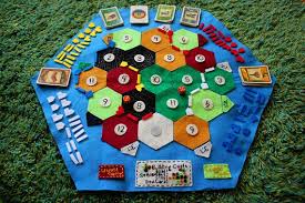 Felt Catan Board Game With Velcro Tiles By Phyllisandzy On Etsy Catan Board Game Catan Board Catan