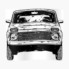 Lada Niva 4x4 Taiga Quot Ols Quot Sticker By Glstkrrn Redbubble Niva 4x4 Stickers