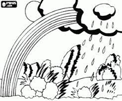 Rood, oranje, geel, groen, blauw, indigo en violet. Kleurplaat Een Landschap En De Meteorologie Kleurplaten
