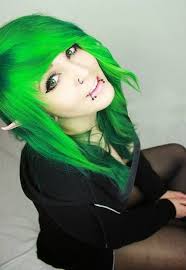 Emo Scene Gothic Punk Fashion Meme Piercing Tattoo Red Scene Hair Emo Hair Green Hair