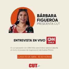 Somos la cuenta oficial en twitter de cnn chile #vamosmásallá. Cut Chile Hoy 10 30 Horas Nuestra Presidenta Barbara Figueroa Estara En Entrevista En Vivo Con Cnn Chile Para Referirse Al Debate En Torno Al Proceso De Negociacion Del Sueldo Minimo Facebook