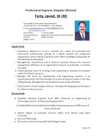 Academic advisor with over 35 years of experience in a private university bachelor's and master's programs. Cv Professional Engineer Brig Tj Rehan 24 2 16 1