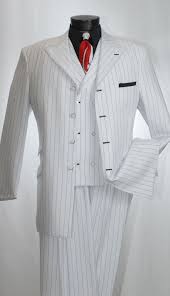 Black And White Suit Mens Mens White Black Stripe Gangster Style Zoot Suit By Vittorio St Angelo Hgs34v African Men Fashion Well Dressed Men Mens Fashion Suits