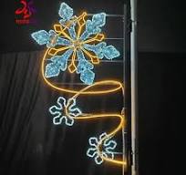 Customized Christmas Street Lighting Decoration 2D LED Pole Motif Light