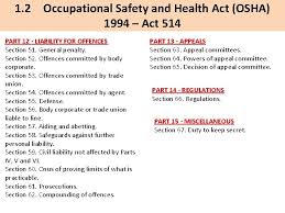 Osha 1994, seksyen 17, kewajipan am majikan dan or. Occupational Safety And Health Bwu 10302 Chapter 1