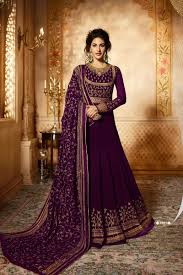 How much do you know about the colour of wine? Buy Wine Colour Georgette Embroidered Anakrali Salwar Suit