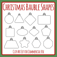 Christmas tag templates by canva. Different Shape Christmas Baubles Blank Templates Clip Art Set Commercial Use