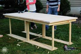 8.anika's diy table saw stand with folding outfeed table a clever way to add a little more work area to your table saw stand is an outfeed table. Ikea Hack Build A Farmhouse Table The Easy Way East Coast Creative