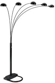 Arc floor lamp, retro floor lamp with black metal lamp shade, industrial standing lamp with foot switch, dome lamps tall pole light for study room office living room bedroom. Ore International 6962bk 5 Arm Arch Floor Lamp Black Five Arm Pole Light Amazon Com