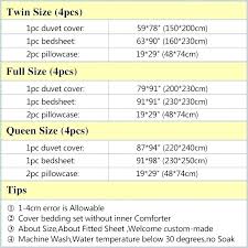 bedding sheet sizes king size bed chart duvet john uk