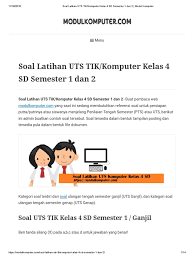 Soal uts tik kelas 3 sd semester 2. Tik Pdf