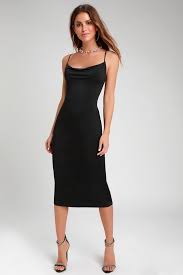 Shara Black Cowl Neck Midi Slip Dress Blue Midi Dress Bodycon Midi Dress Bodycon Black Bodycon Dress