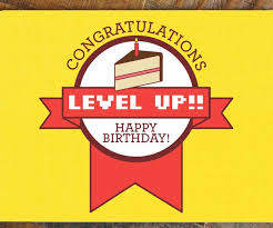 Level Up Gamer Birthday Card Happy Birthday Gamer Nerd Birthday Birthday Cards