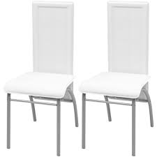 2x Faux Leather Upholstered Dining Room Chairs Modern Set For Home Tables White 92 99end Dining Room Chairs Upholstered Dining Chairs Dining Chair Upholstery