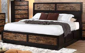 Makeeda Rustic Cal King Platform Storage Bed Rustic Platform Bed Rustic Storage Bed Bed Frame With Storage