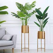 Get free shipping on qualified gold vases or buy online pick up in store today in the home decor department. Floor Vase Gold Metal Shelf Vase For Dried Flowers Pots Planters Centerpiece Lobby Home Deco Bodenvasen Indoor Pflanzen Dekor Dekorative Vasen
